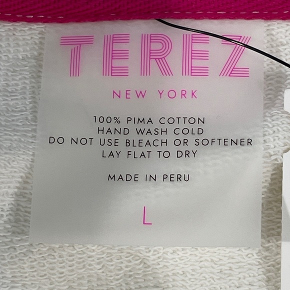 Terez Sugar Swizzle Rainbow Sweatshirt Off White Size L - Picture 9 of 9